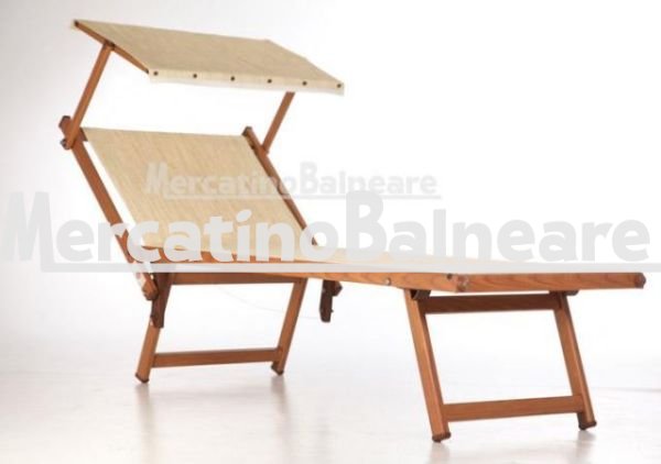 Lettino da spiaggia/mare in alluminio colore legno