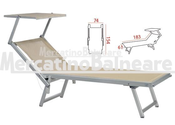 Lettino in alluminio anodizzato