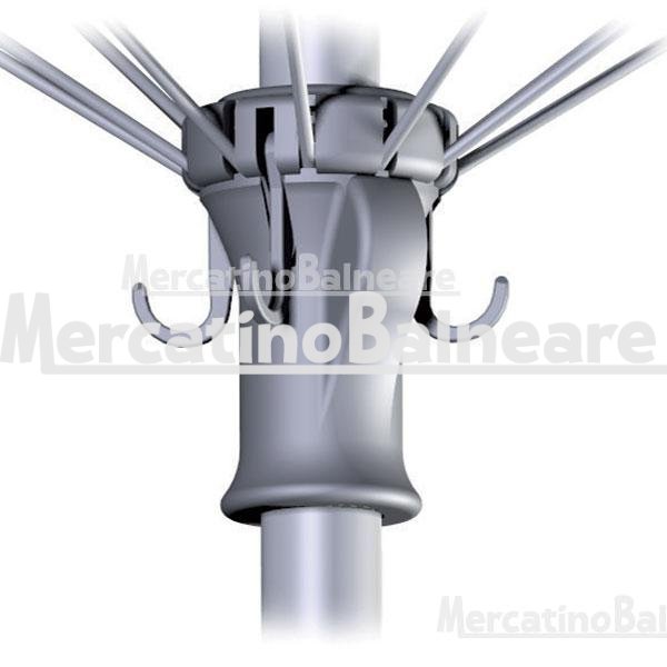 Ombrellone da mare in alluminio con stecche curve - immagine 2