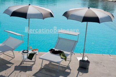 Ombrellone da mare in alluminio con stecche curve