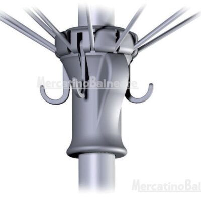 Ombrellone da mare in alluminio con stecche curve - immagine 2