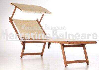 Lettino da spiaggia/mare in alluminio colore legno
