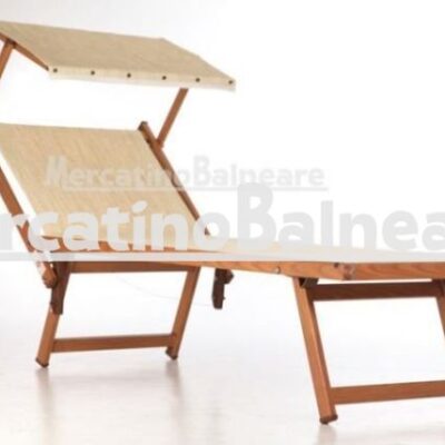 Lettino da spiaggia/mare in alluminio colore legno