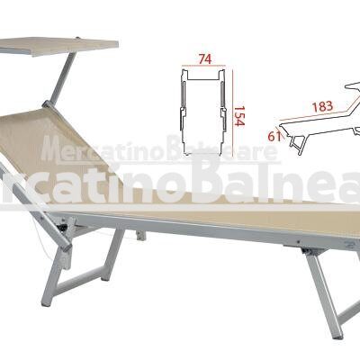 Lettino in alluminio anodizzato