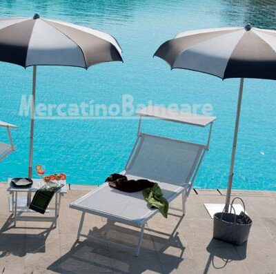 Ombrellone da mare in alluminio con stecche curve