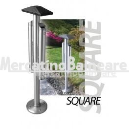 SQUARE raccoglitore mozziconi a basamento doppio con tettoia