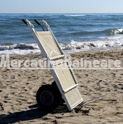 Carrello porta lettini da spiaggia in acciaio INOX