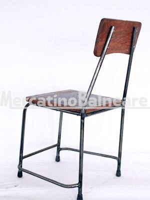 Seggiola in legno Teak di recupero e metallo