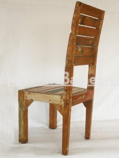 Sedia in legno Teak di recupero con schienale alto - immagine 2
