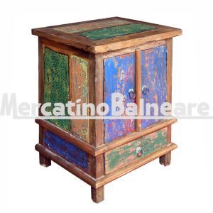 Comodino in legno di recupero imbarcazioni