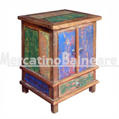 Comodino in legno di recupero imbarcazioni