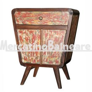 Comodino in Teak recuperato da vecchie imbarcazioni