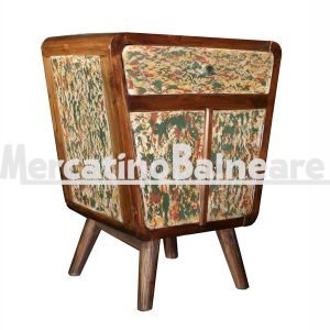 Comodino in legno Teak da recupero barche