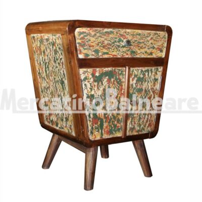 Comodino in legno Teak da recupero barche