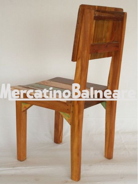 Sedia in legno Teak di recupero - immagine 2