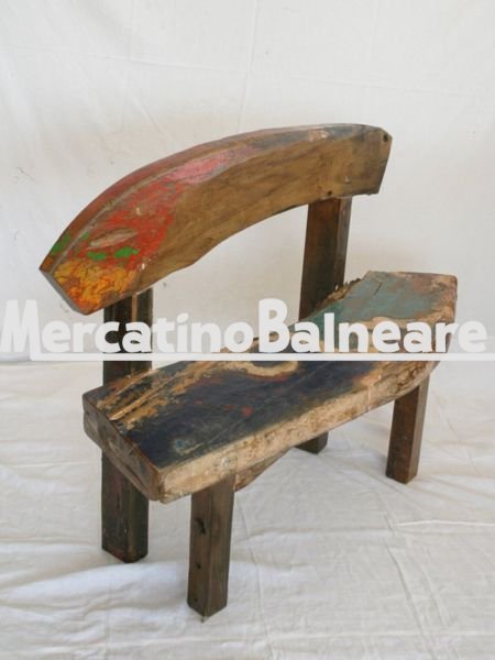 Panca in legno di Teak con schienale