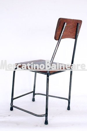 Seggiola in legno Teak di recupero e metallo