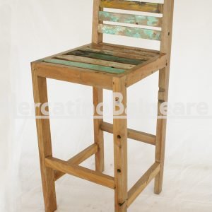 Sgabello Bar in legno Teak di recupero