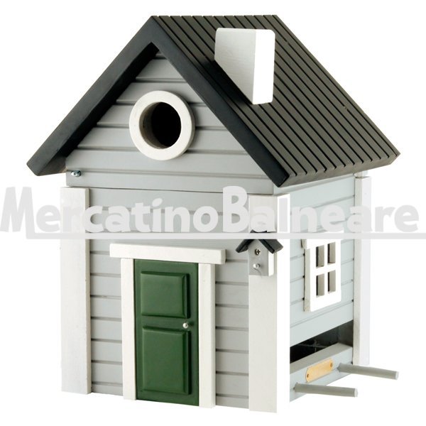 Casetta Nido e mangiatoia Grigia Wildlife Garden