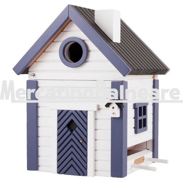 Casetta Nido e mangiatoia bianco e blu